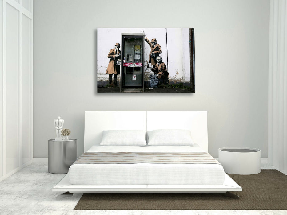 BANKSY CANVAS STREET WALL ART PRINT GRAFFITI ARTWORK  SPIES