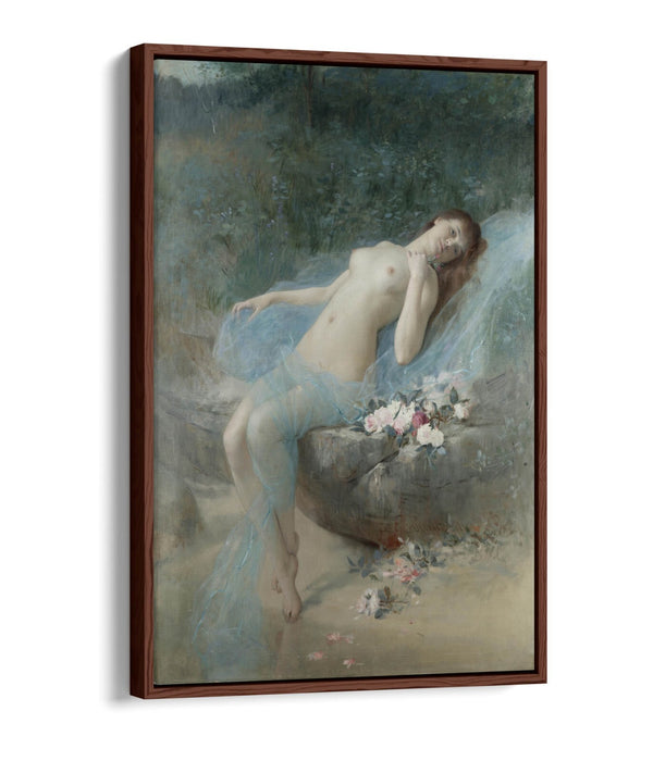 Canvas Wall Art Print - Reclining Nude Float Effect on Premium MDF Frame
