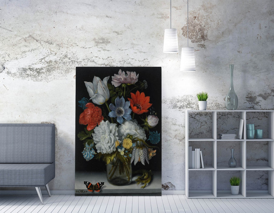 AMBROSIUS BOSSCHAERT, A VASE OF FLOWERS -CANVAS WALL ART ARTWORK PRINT