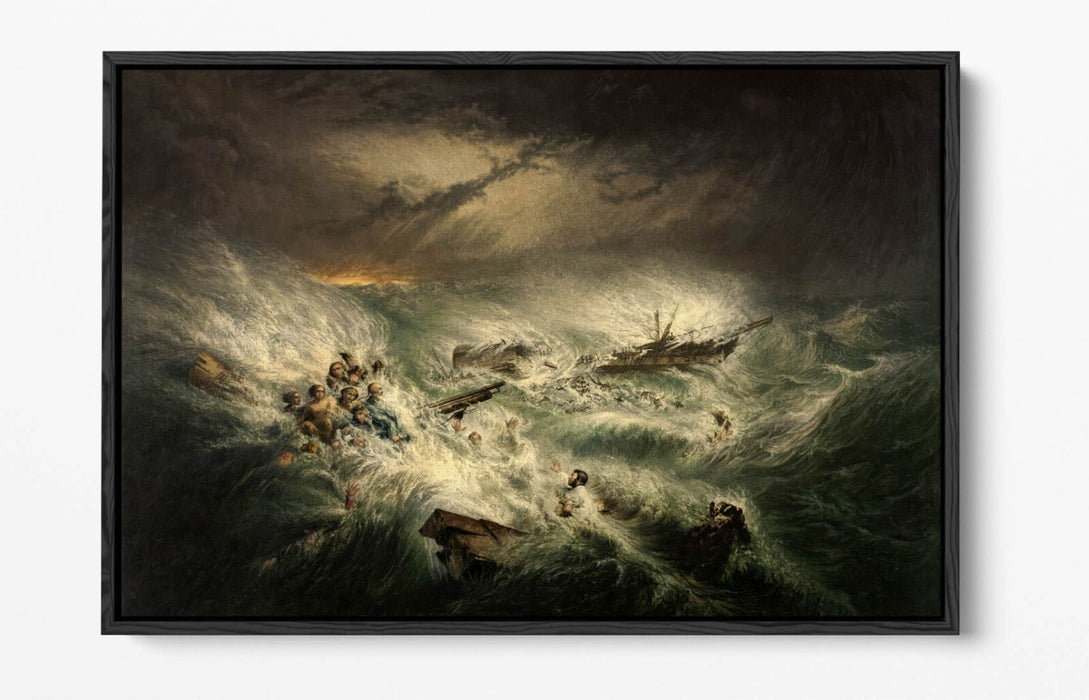 GEORGE BAXTER, THE WRECK OF THE RELIANCE -FLOAT EFFECT CANVAS WALL ART PRINT