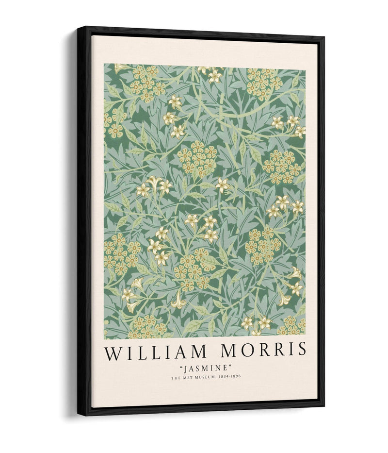 Floral Canvas Art - William Morris Jasmine Botanical Wall Art With Premium Float Frame