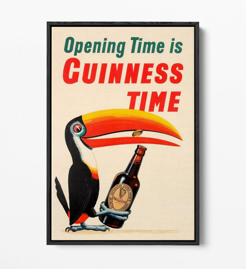 Vintage Guinness Poster – Retro Beer Print Canvas Wall Art With Float Effect