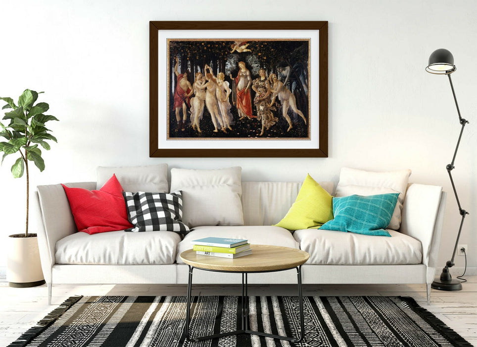 Framed Wall Art – Sandro Botticelli Primavera Print | Handmade UK Wood Grain Frame