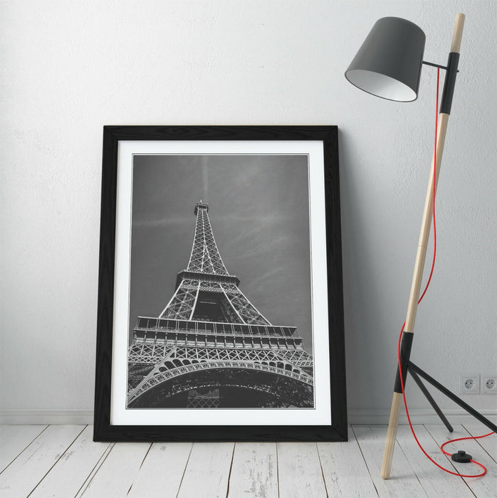 Eiffel Tower Wall Art – Paris Framed Print | Handmade UK Art, Wood Grain Frame