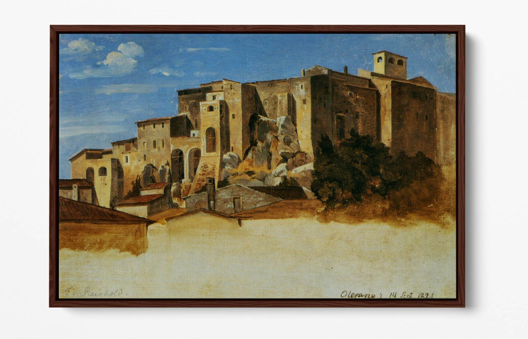 HEINRICH REINHOLD, HOUSES IN OLEVANO -FLOAT EFFECT CANVAS WALL ART PIC PRINT