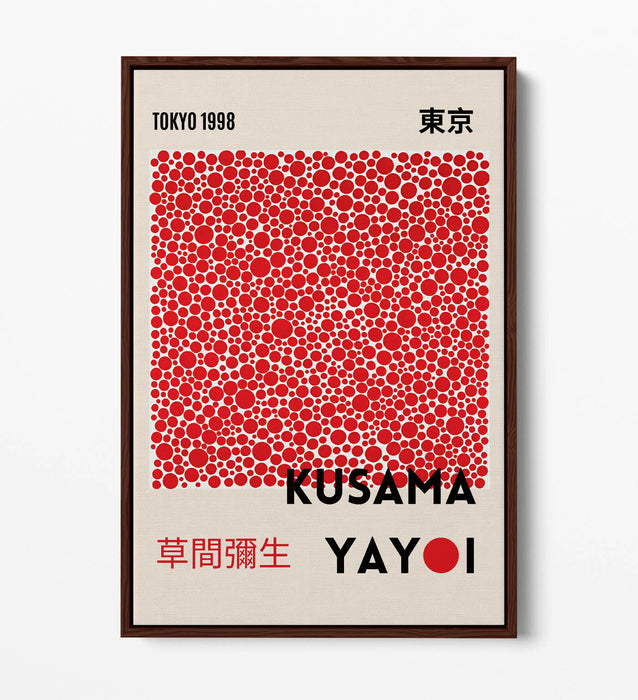 YAYOI KUSAMA RED POLKA DOT CONTEMPORARY DECOR FLOAT EFFECT CANVAS ART PRINT