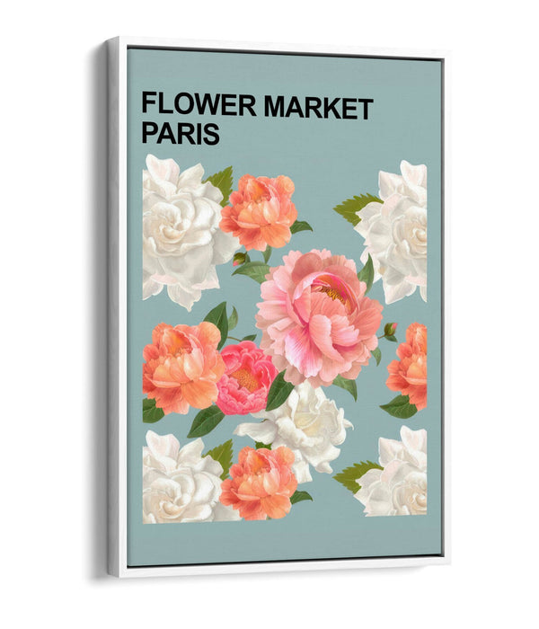 Floral Canvas Art - Flower Market Print | Contemporary Paris Floral Wall Decor