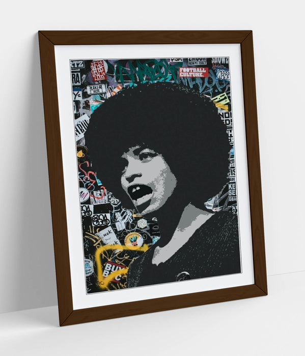 ANGELA DAVIS ACTIVIST GRAFFITI -ART FRAMED POSTER PICTURE PRINT ARTWORK BANKSY