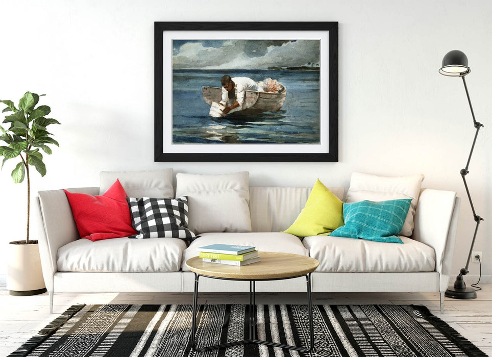 Framed Wall Art Poster - Winslow Homer Water Fan Painting | UK Handmade Decor
