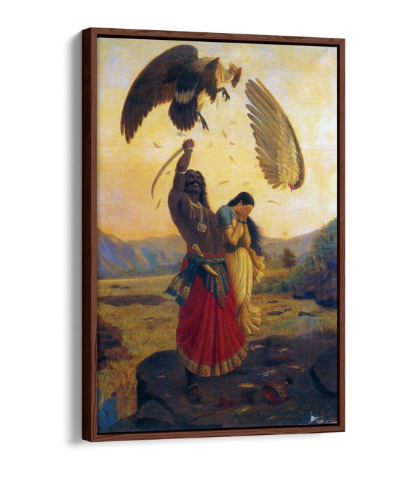 RAJA RAVI VARMA, JATAYU VADHA -FLOAT EFFECT CANVAS ART PRINT