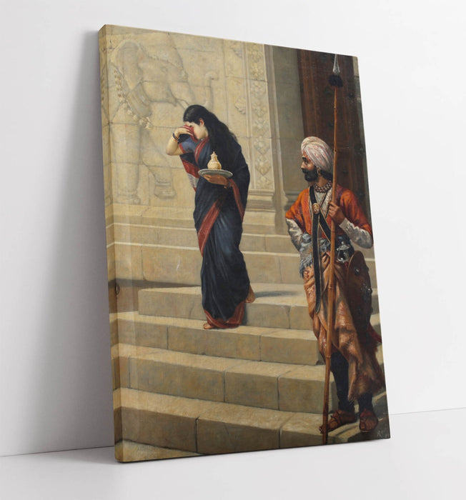 Canvas Wall Art - Raja Ravi Varma Sairandhri Painting Print | Handmade Canvas Artwork