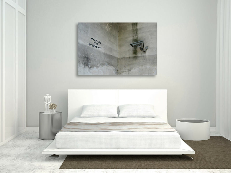 BANKSY CANVAS STREET WALL ART PRINT ARTWORK - What are you looking at