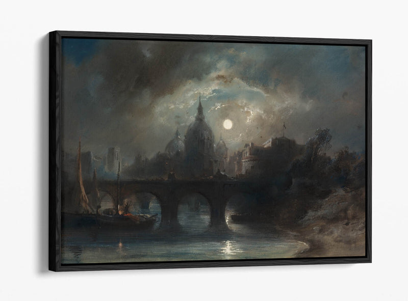 Float Effect Canvas Art - City Night Canvas Wall Art with Custom Deep Frame