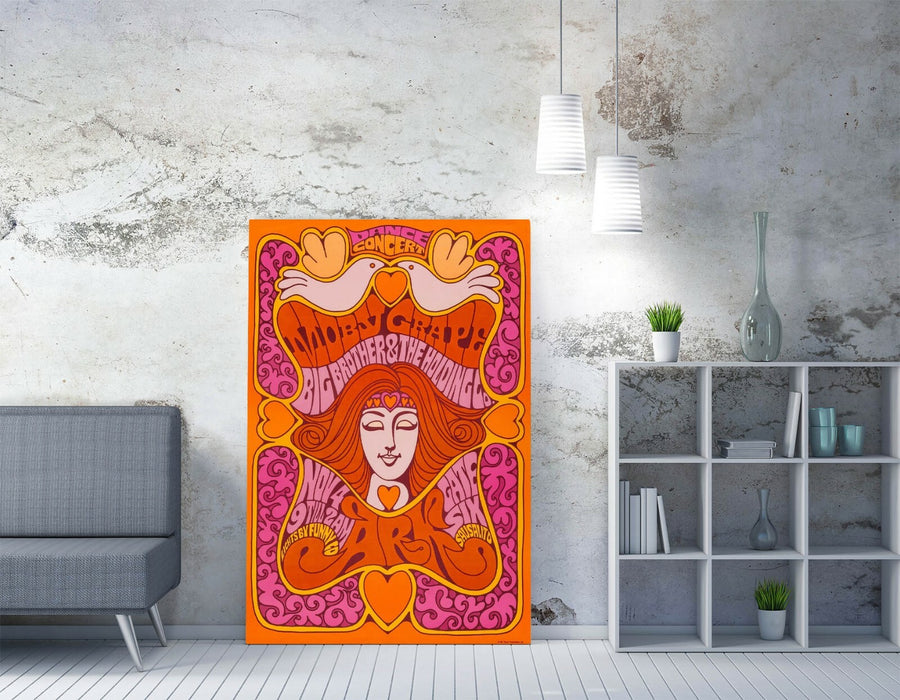 PSYCHEDELIC 60'S VINTAGE MOBY GRAPE -CANVAS WALL ART PICTURE PRINT DEEP FRAMED