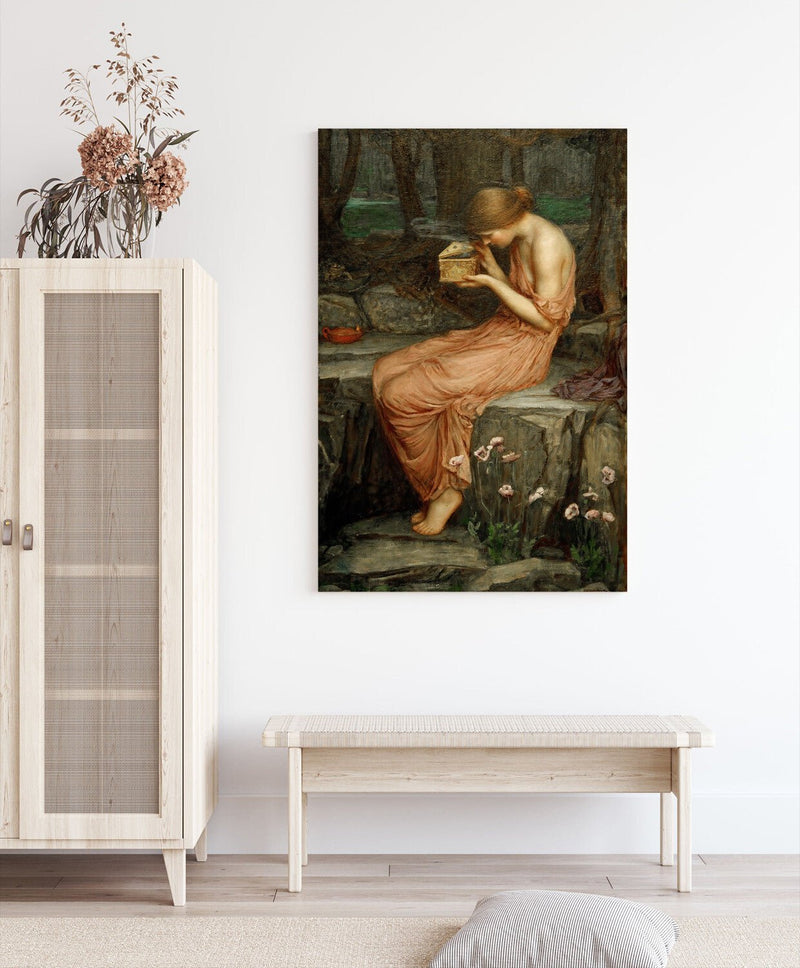Canvas Wall Art – Framed Canvas Print John W Waterhouse Psyche Golden Box