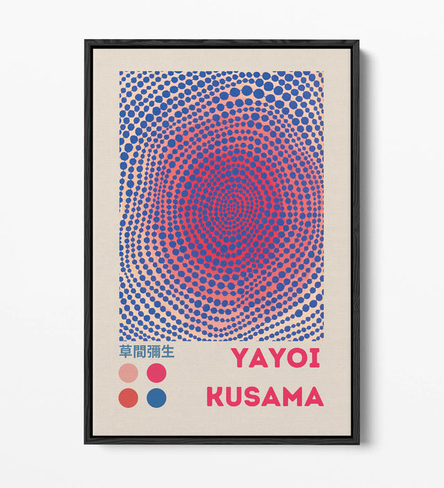 Float Effect Canvas Art – Yayoi Kusama Abstract Contemporary Wall Decor with 30mm Deep Frame