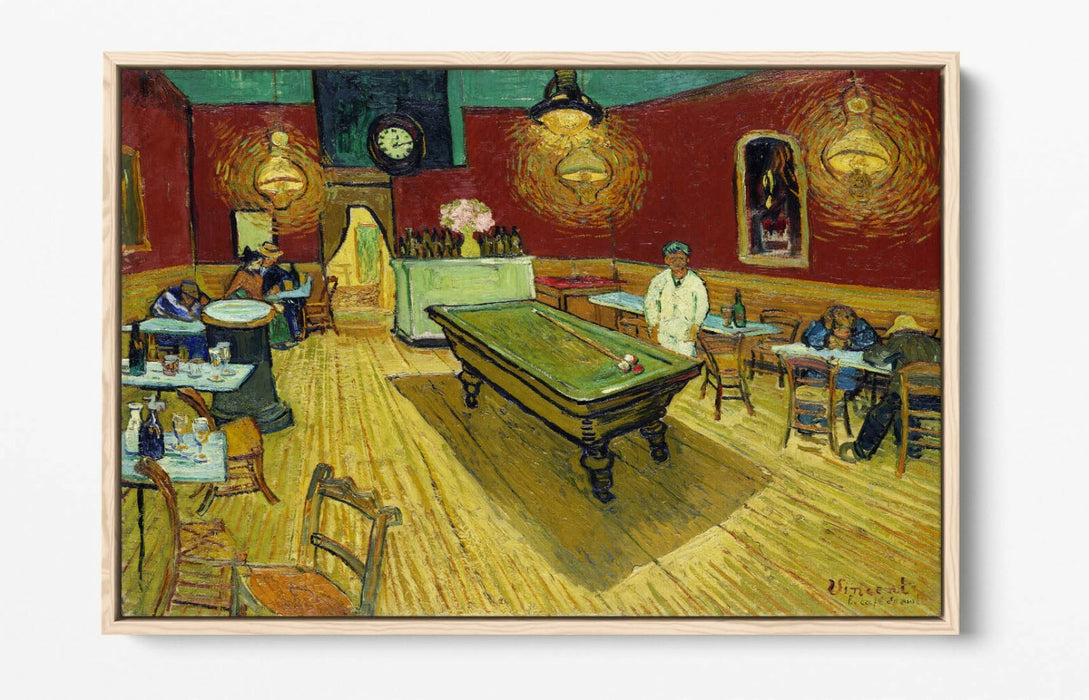 VAN GOGH THE NIGHT CAFÉ -FLOAT EFFECT CANVAS WALL ART PIC PRINT- RED GREEN