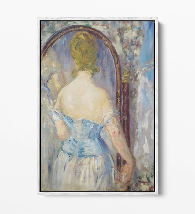 EDOUARD MANET, WOMAN BEFORE A MIRROR -FLOAT EFFECT CANVAS WALL ART PIC PRINT