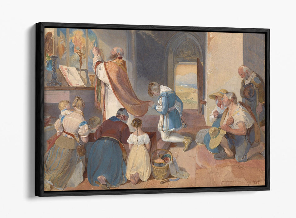 Canvas Wall Art – Peter Fendi Fridolin Assists With Holy Mass | Float Effect Print