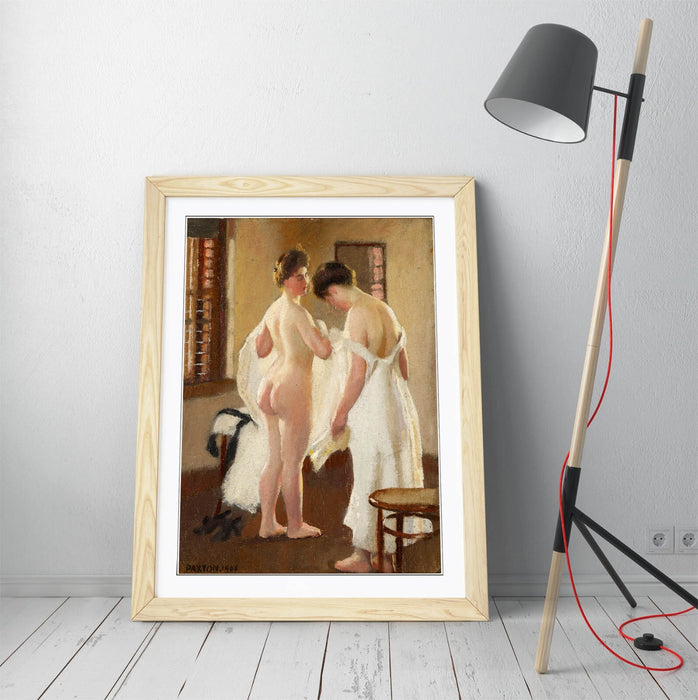 Framed Wall Art - William McGregor Paxton Women Dressing Painting Print 4 Sizes