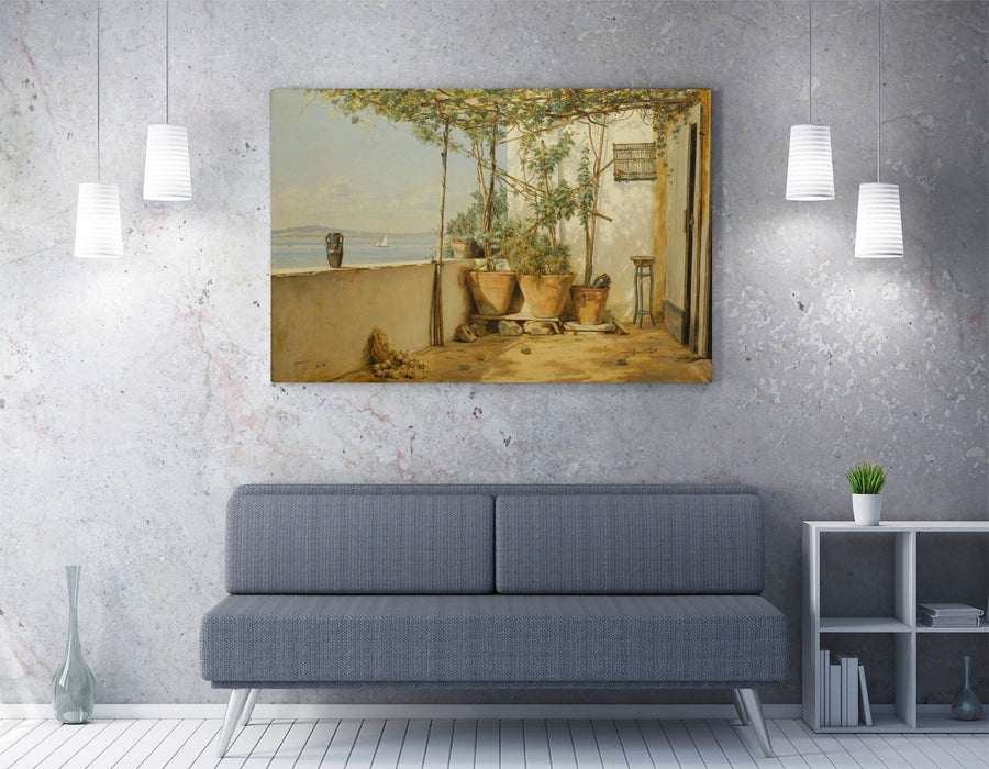 MARTINUS RORBYE, A LOGGIA FROM PROCIDA -CANVAS WALL ARTWORK PIC PRINT
