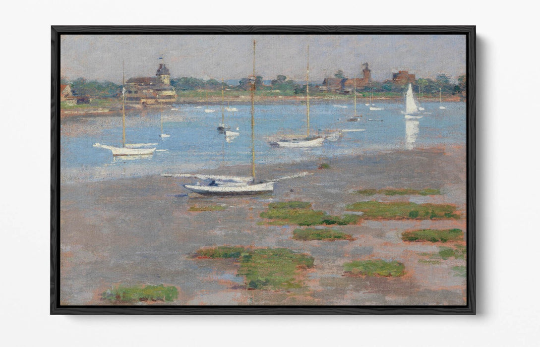 THEODORE ROBINSON, RIVERSIDE YACHT CLUB -FLOAT EFFECT CANVAS WALL ART PIC PRINT