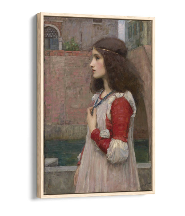 JOHN WILLIAM WATERHOUSE, JULIET -FLOAT EFFECT CANVAS WALL ART PIC PRINT- BEIGE