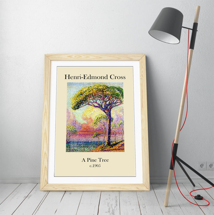 Framed Wall Art – Pine Tree Poster Print | Handmade Wall Decor with Faux Wood Frame