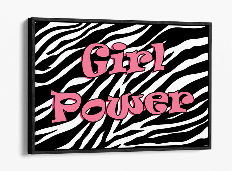 Feminist Quote Canvas - Funky Y2K Zebra Print Wall Art | Float Effect, Handmade UK