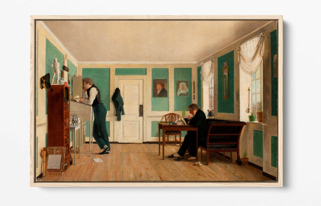 WILHELM BENDZ, INTERIOR FROM A MALIEGADE -FLOAT EFFECT CANVAS WALL ART PIC PRINT
