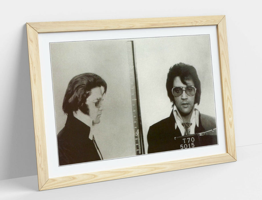 ELVIS MUGSHOT 2 -ART FRAMED POSTER PICTURE PRINT ARTWORK- BLACK & WHITE
