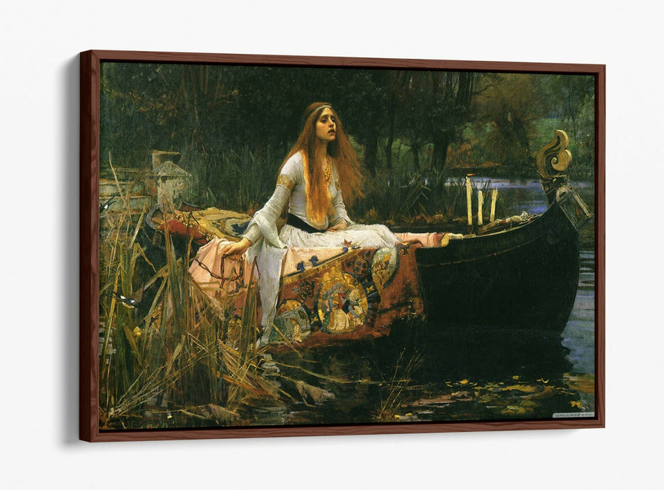 JOHN W WATERHOUSE, THE LADY OF SHALOTT -FLOAT EFFECT CANVAS WALL ART PIC PRINT