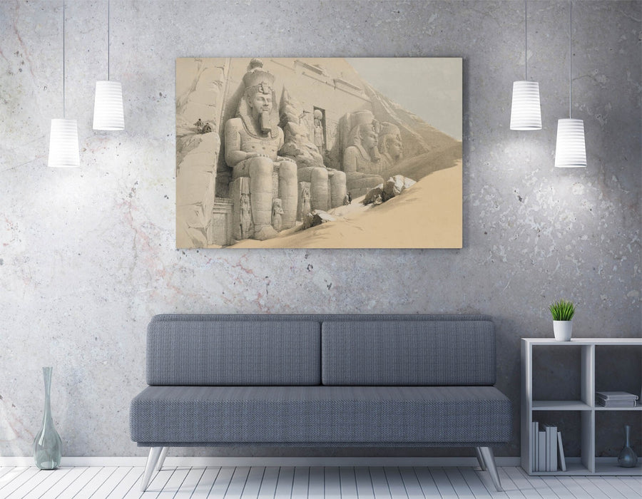 DAVID ROBERTS, GREAT TEMPLE OF ABU SIMBEL -CANVAS WALL ARTWORK PICTURE PRINT