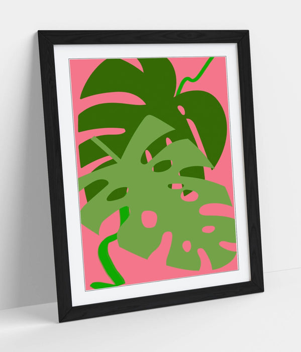MONSTERA LEAF BOTANICAL TRENDY MINIMALIST -FRAMED WALL ART PICTURE PRINT ARTWORK