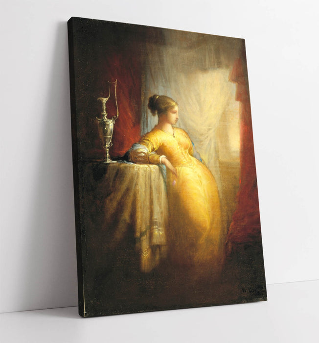 Canvas Wall Art Featuring At The Window By William Rimmer | Ready To Hang Handmade Canvas Print