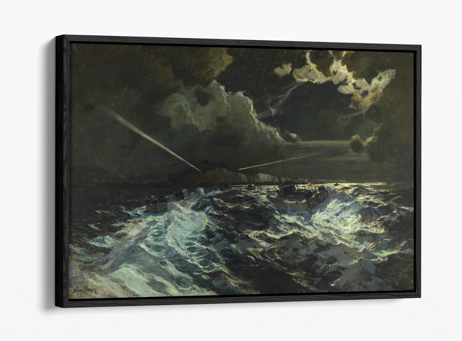 Canvas Wall Art Print - Custom Framed Julius Olsson The Night Patrol | Vibrant Float Effect