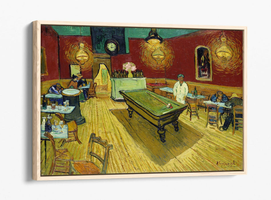 VAN GOGH THE NIGHT CAFÉ -FLOAT EFFECT CANVAS WALL ART PIC PRINT- RED GREEN