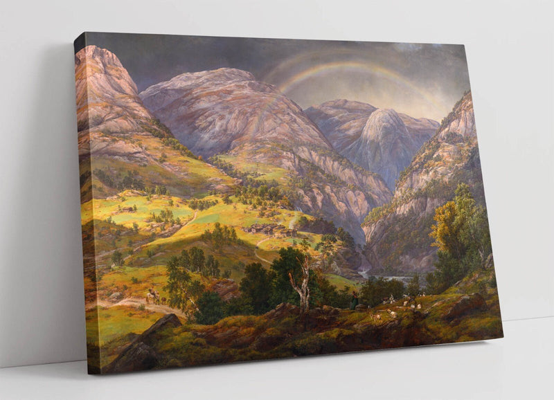 Canvas Wall Art - Johan Christian Dahl View From Stalheim Painting | Premium Varnish Finish