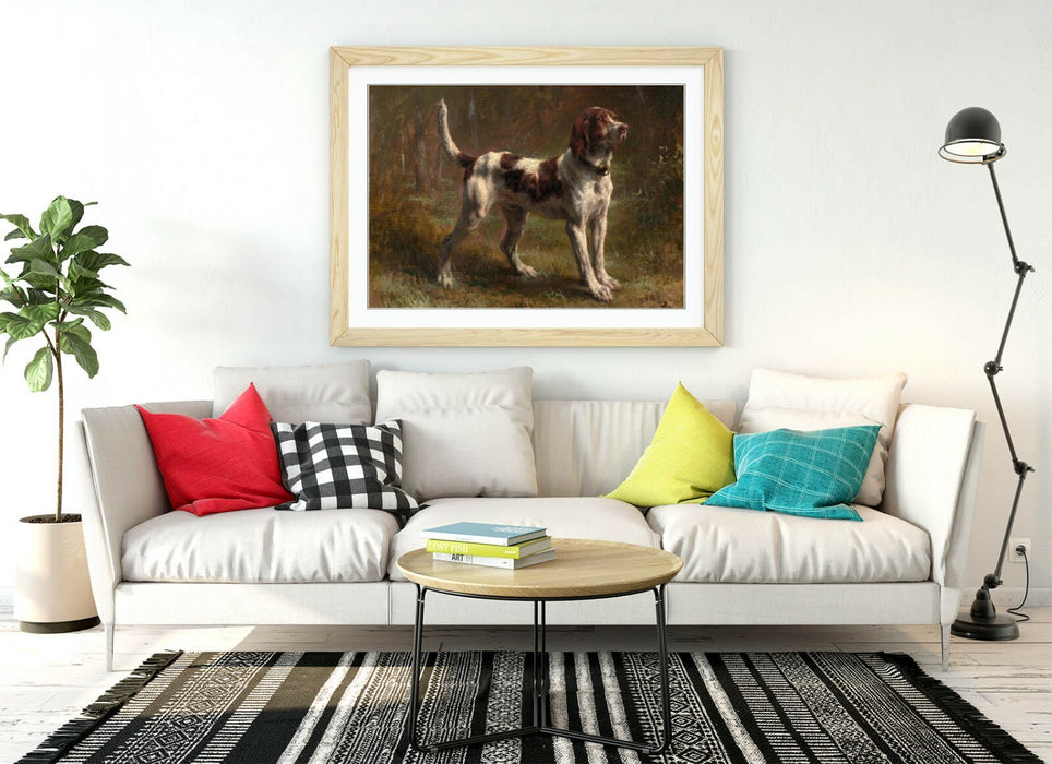 ROSA BONHEUR, A LIMIER BRIQUET HOUND -FRAMED ART PICTURE PRINT ARTWORK- PAINTING