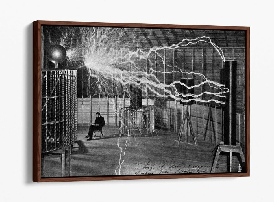 Canvas Wall Art - Nikola Tesla Faraday Cage Float Effect | Handmade Premium Print