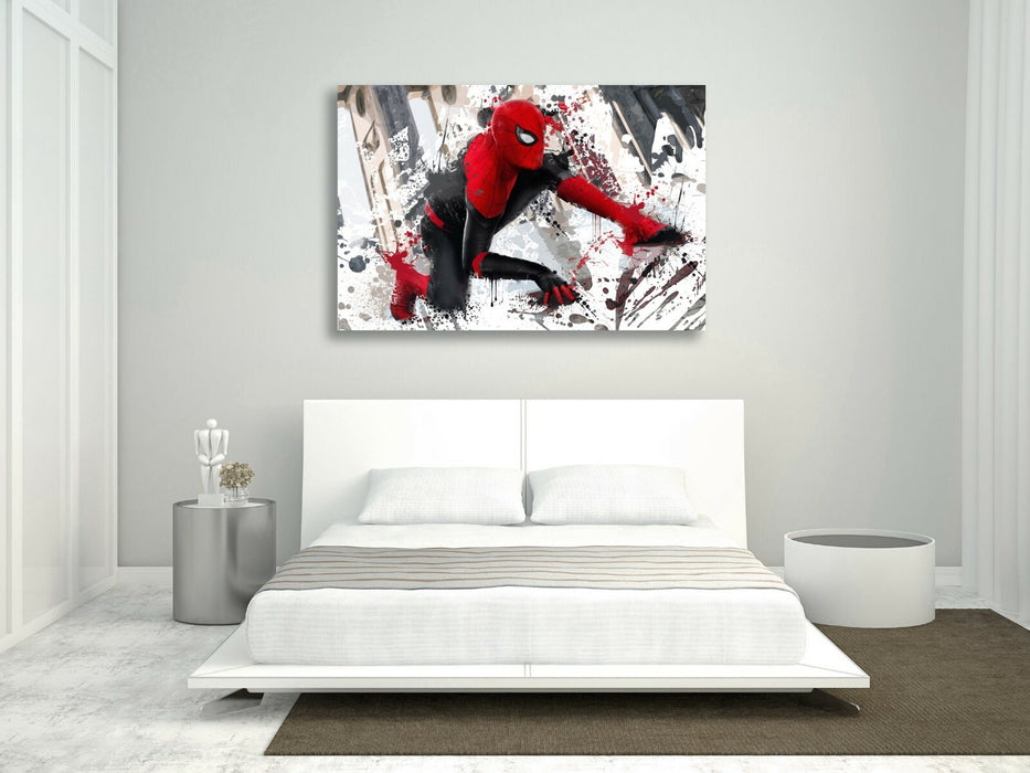 Spider Man Canvas Art – Marvel Superhero Wall Print for Kids Bedroom Decor