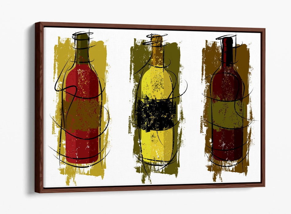 Wine Canvas Art – Handmade Float Effect Canvas Print | Kitchen Wall Decor
