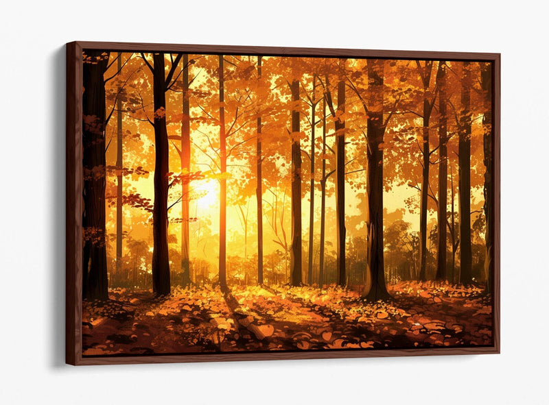 Autumn Forest Canvas | Handmade Canvas Art With Float Effect Frame & Vibrant Color Print