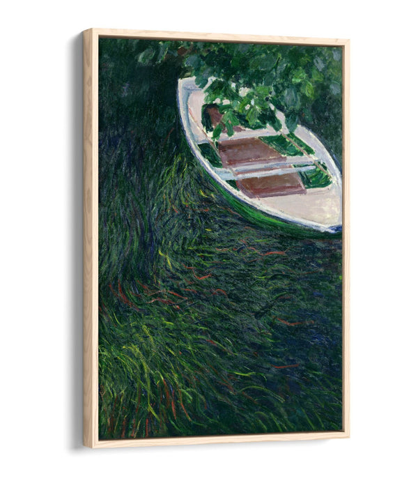 Canvas Wall Art Print – Claude Monet Row Boat Float Effect On Premium Frame