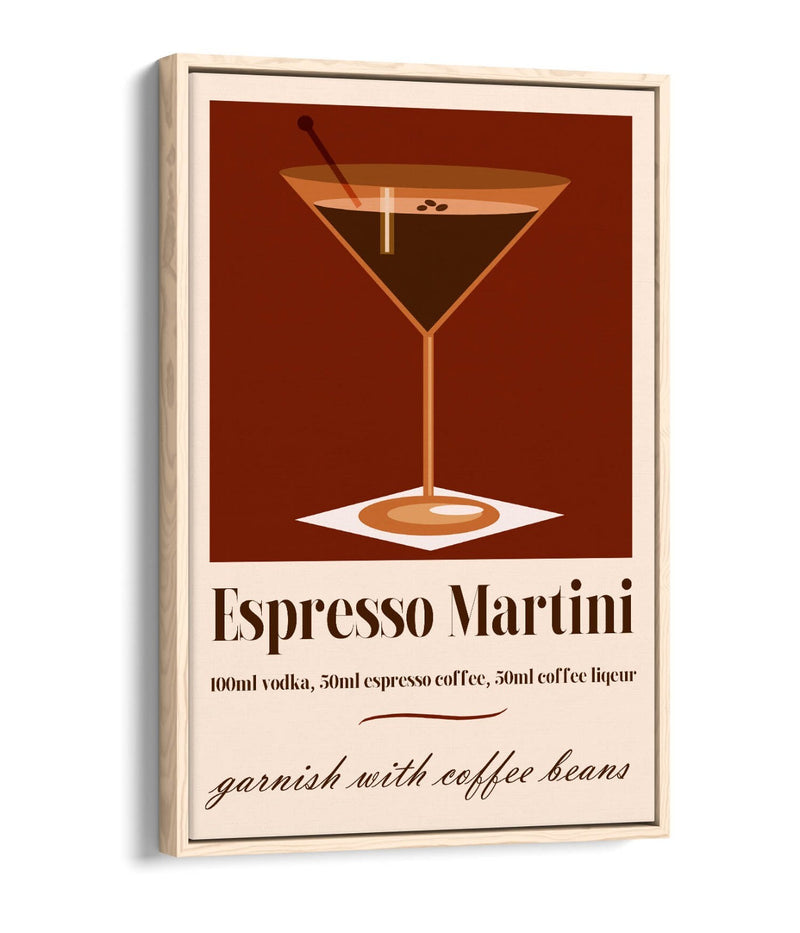 Espresso Martini Canvas – Float Effect Cocktail Wall Art With Premium Varnish Finish