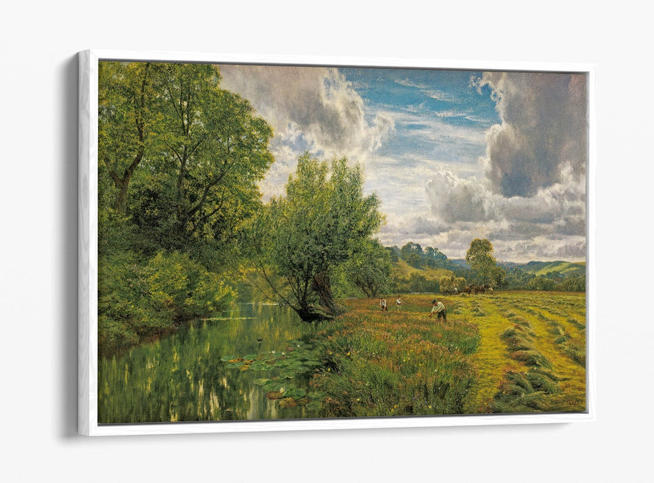 GEORGE V. COLE, HAYFIELD -FLOAT EFFECT CANVAS WALL ART PIC PRINT