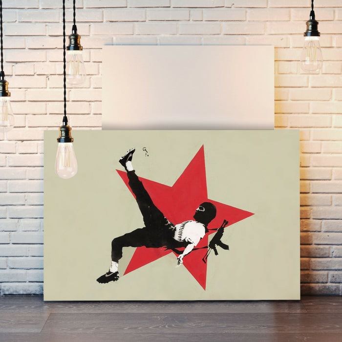 CANVAS WALL ART STREET PRINT ARTWORK GRAFFITI FOOTBALL RED STAR BANKSY