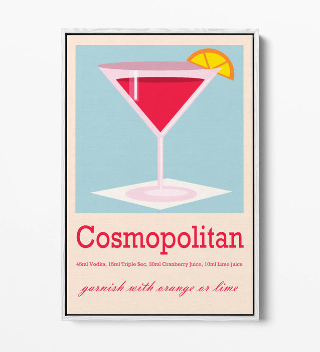 Cosmopolitan Cocktail Poster – Float Effect Canvas Wall Art, Ready To Hang