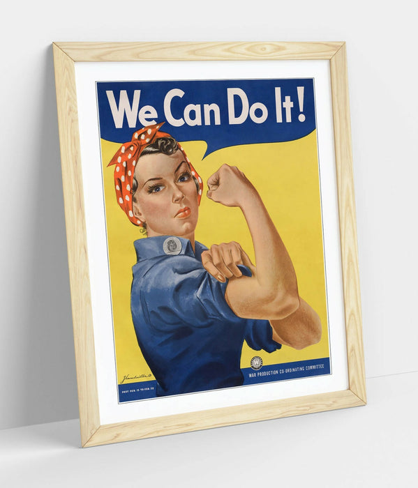 ROSIE THE RIVETER, WE CAN DO IT -ART FRAMED POSTER PICTURE PRINT ARTWORK- BLUE