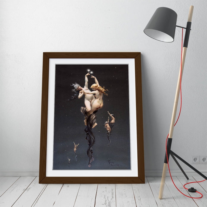 Framed Wall Art Poster - Luis Ricardo Falero Twin Stars Painting Print 4 Sizes
